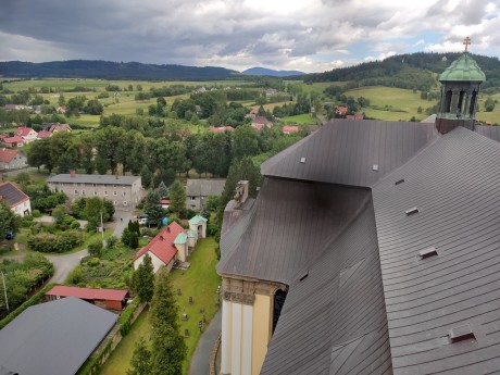 32 Krzeszów, výhled z věže baziliky