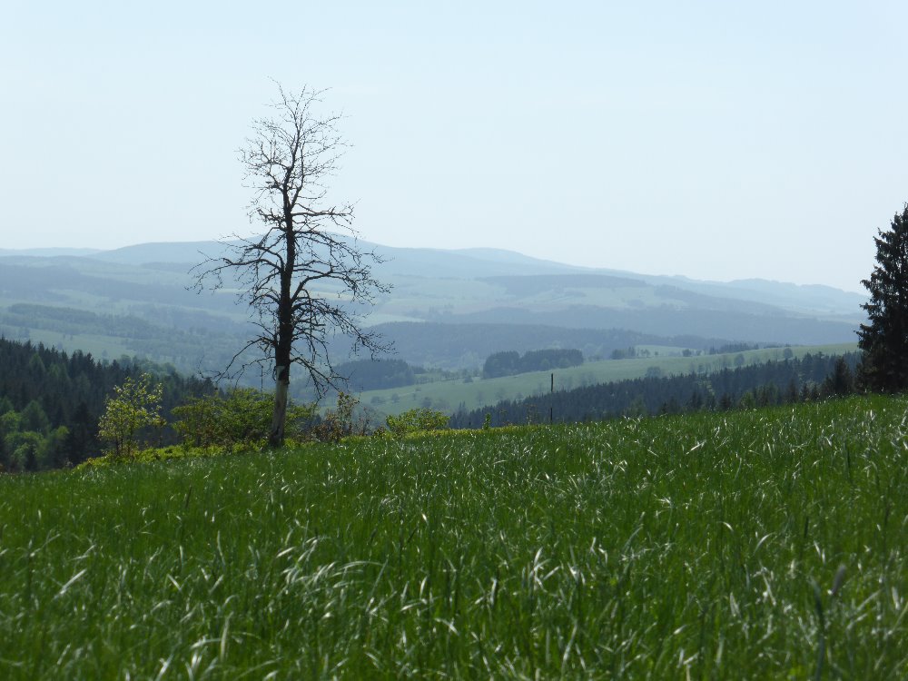 Výhledy nad bývalou obcí Hadinec