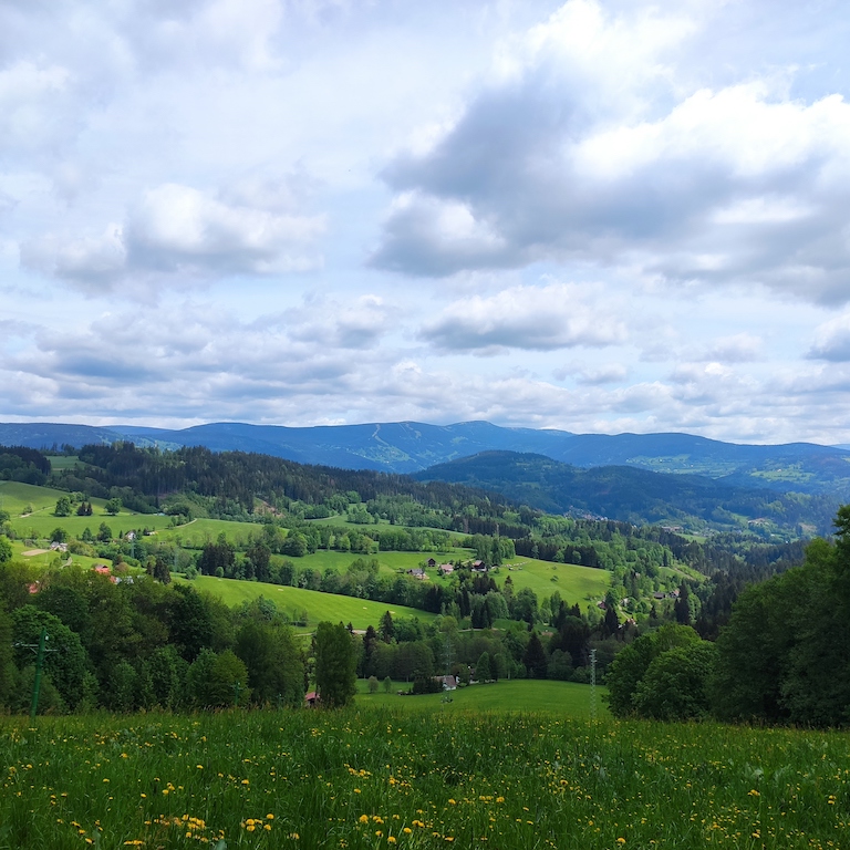 36 Pohled na Krkonoše přes Sklenařice